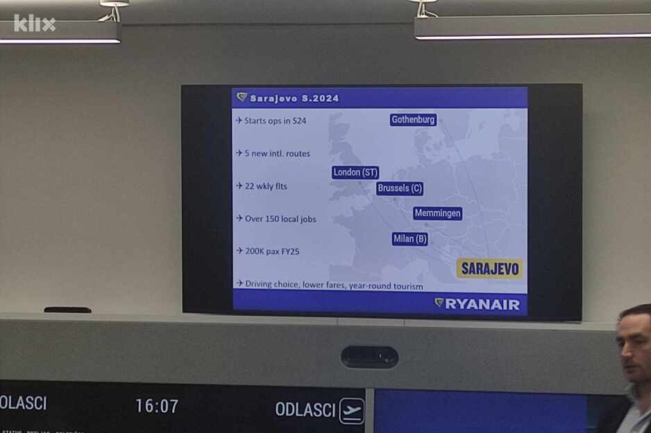 Ryanair Će Od Proljeća Iz Sarajeva Letjeti Za Milano, Brisel, London, Memmingen I Geteborg